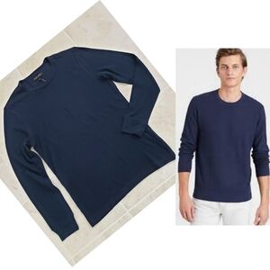 NEW Banana Republic Waffle Knit Long Sleeve Top sz M